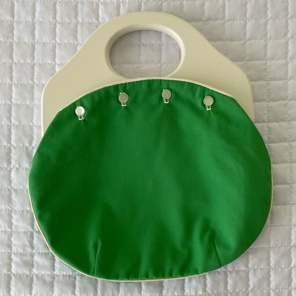 Vintage Bermuda Bag Green and White with Gingham